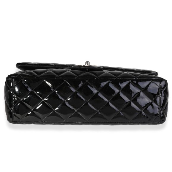 Chanel Black Quilted Patent Leather Maxi Classic Double Flap Bag - Picture 4 of 6